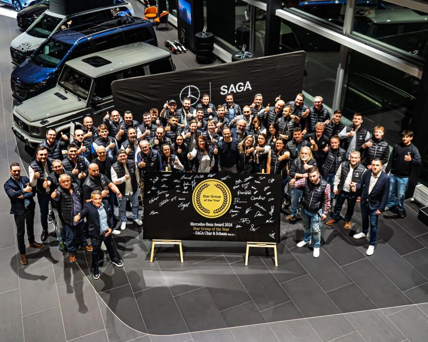 SAGA wurde von Mercedes-Benz Schweiz als ‚Group of the Year‘ ausgezeichnet
